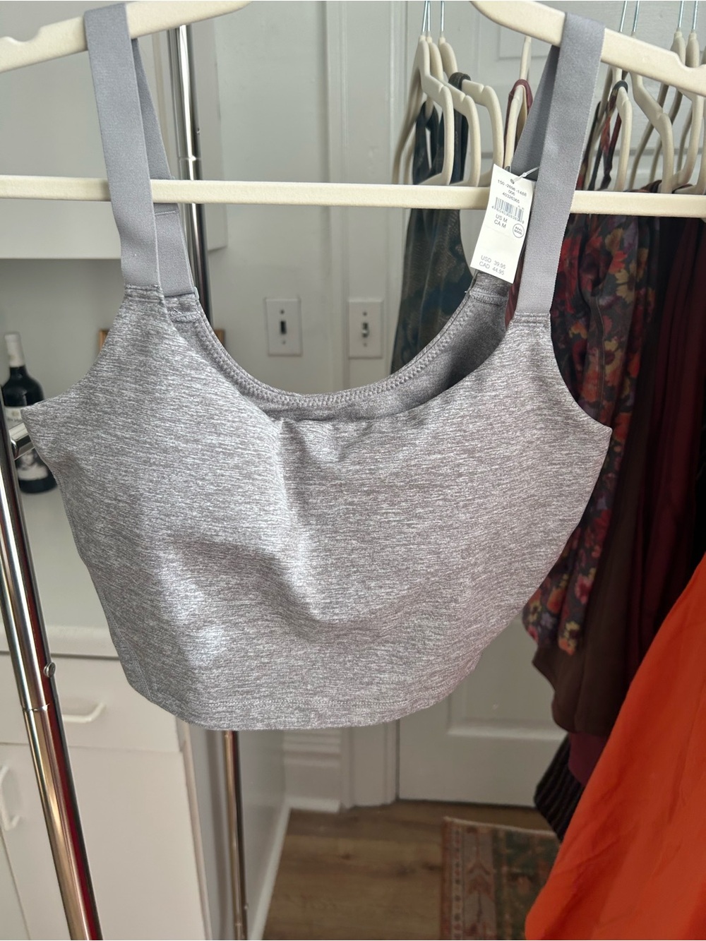 NWT aerie “the hugger” longline sports bra - Heather grey